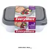 Set 3 Recipientes Plásticos Rectangulares 1 división GOODCOOK de 875 ml con tapas de seguridad Click and Fresh.