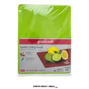 Set 4 Tablas Plásticas Flexibles GOODCOOK en colores verde, rojo, celeste y blanco para mayor seguridad alimentaria.