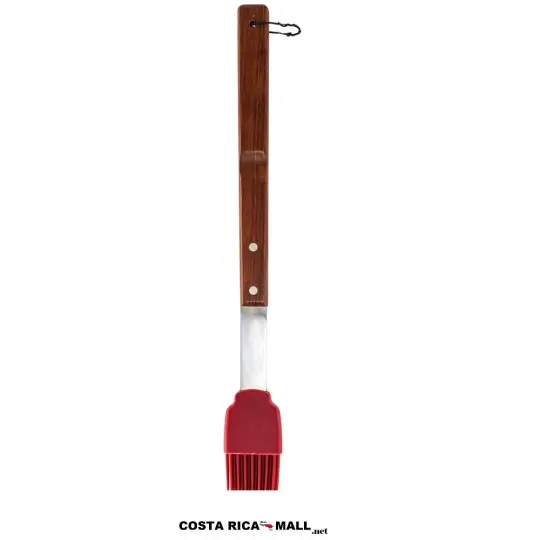 Brocha Larga de Silicón GOODCOOK con mango de madera de palisandro para un rendimiento profesional en BBQ.