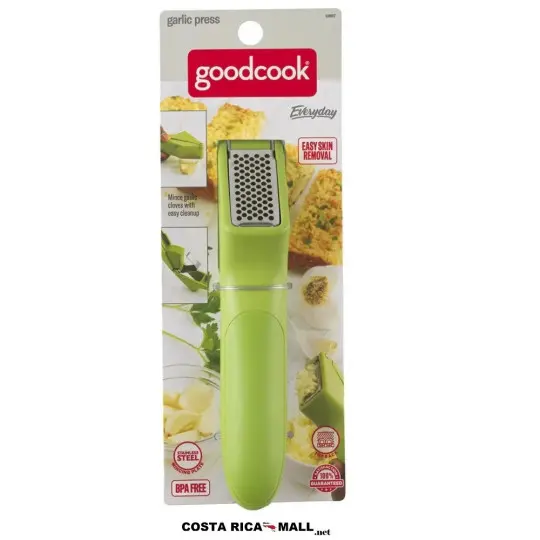 Majador de Ajos GOODCOOK con mangos de silicona y placa de acero inoxidable para mayor eficiencia.