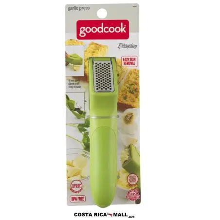 Majador de Ajos GOODCOOK con mangos de silicona y placa de acero inoxidable para mayor eficiencia.