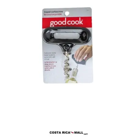Sacacorchos metálico con puño plástico GOODCOOK con diseño retráctil para mayor agilidad.