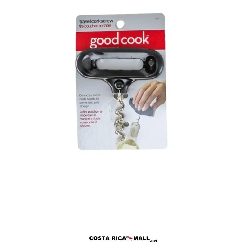 Sacacorchos metálico con puño plástico GOODCOOK con diseño retráctil para mayor agilidad.