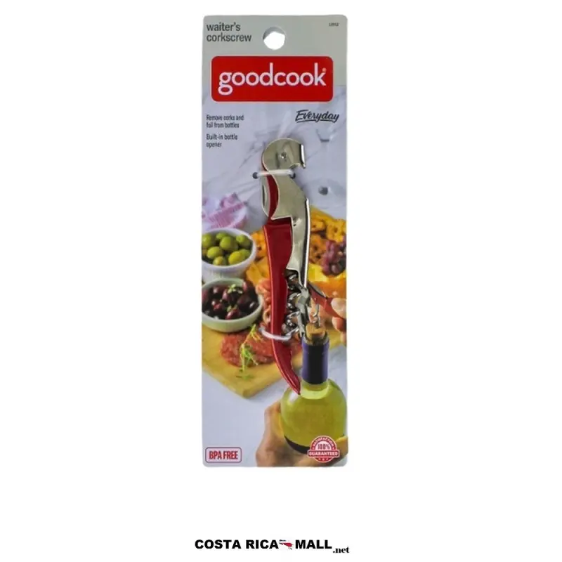 Sacacorchos 2 tiempos metálico para mesero GOODCOOK con diseño profesional para mayor agilidad.