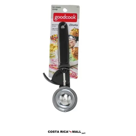Cuchara para helados metálica Deluxe GOODCOOK con sistema de gatillo para mayor textura.