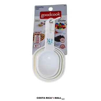 Set 4 tazas medidoras plásticas GOODCOOK con sistema de colores para mayor rigor.
