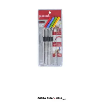 Set 4 pajillas GOODCOOK de acero inoxidable para mayor pulcritud.