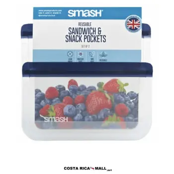 Set 2 Bolsas Reutilizables de 2 Tamaños SMASH para una mayor agilidad.