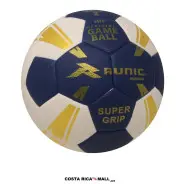 Balón de Balonmano RUNIC #2 Azul/Blanco resaltando el sello de certificación IHF para una mayor agilidad.