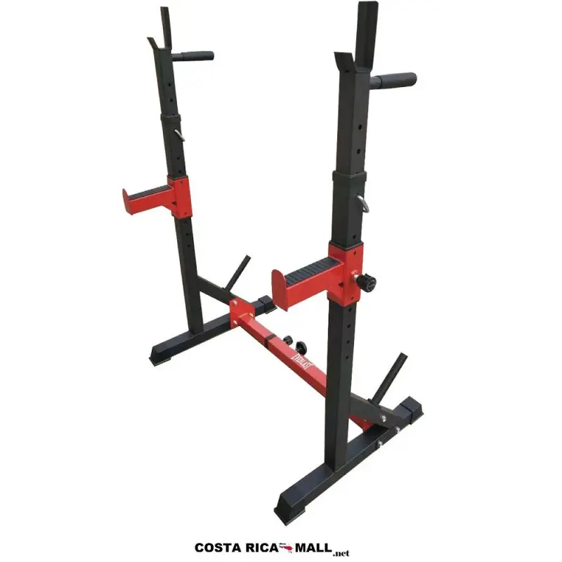 Estructura para Squats EVERLAST resaltando sus soportes de seguridad y manillas de fondos para una mayor agilidad.
