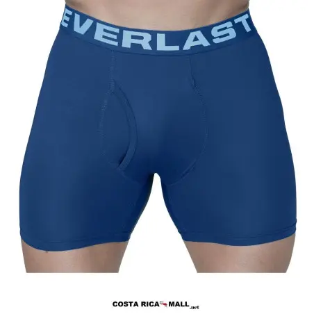 Bóxer CONTENDER EVERLAST resaltando su tejido elástico y ajuste pro para mayor rendimiento. Color azul