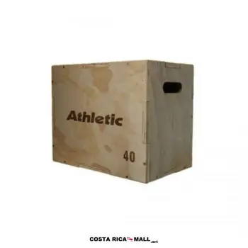 Caja Plyométrica de Madera ATHLETIC resaltando su construcción robusta para mayor rendimiento.