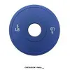 Plato Olímpico Cubierto Hule de 5 LB resaltando su color azul para mayor rendimiento. Peso 5 libras. Azul