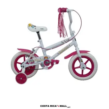 Bicicleta Infantil KAWAII #12 SUPERPRO resaltando su diseño fucsia/rosado para mayor rendimiento. Color Blanco-Fucsia