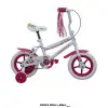 Bicicleta Infantil KAWAII #12 SUPERPRO resaltando su diseño fucsia/rosado para mayor rendimiento. Color Blanco-Fucsia