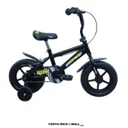 Bicicleta Infantil VOLT #12 SUPERPRO resaltando su diseño robusto para mayor rendimiento. Color Negro-Amarillo