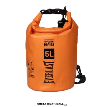 BOLSO WATERPROOF 5L EVERLAST resaltando su tamaño compacto para mayor rendimiento. Color Naranja