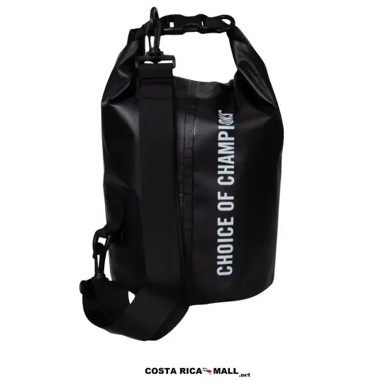 BOLSO WATERPROOF 5L EVERLAST resaltando su tamaño compacto para mayor rendimiento. Color Negro. Vista Atrás