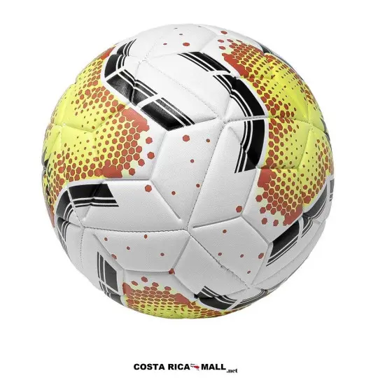 Balón de Fútbol #4 RS4V450 RUNIC. Color blanco con detalles de colores. Vista atrás