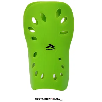 Espinilleras para Fútbol Mini XS RUNIC en color Verde Neón para niños de 5 a 7 años.