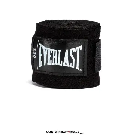 Vendas para Manos 120" EVERLAST para protección profesional en prácticas de boxeo en Costa Rica. Color Negro