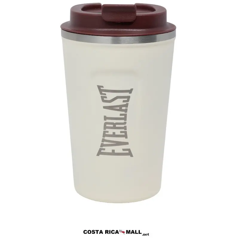 Botella Mug Insulado Coffee EVERLAST de 380ml en color beige para conservación térmica de bebidas en Costa Rica.