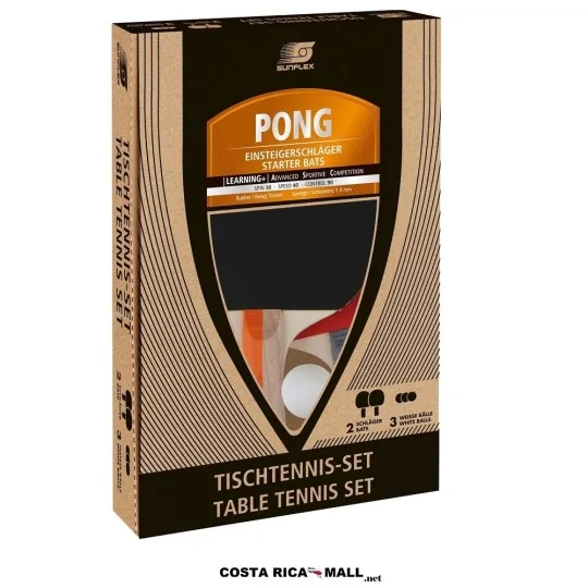 Set de ping pong SUNFLEX 20118 con raquetas de entrenamiento y mango ergonómico para práctica en Costa Rica