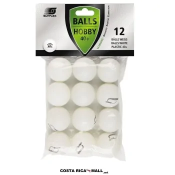 Bolas de ping pong SUNFLEX HOBBY de 12 unidades en color blanco para uso recreativo en Costa Rica