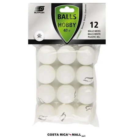 Bolas de ping pong SUNFLEX HOBBY de 12 unidades en color blanco para uso recreativo en Costa Rica