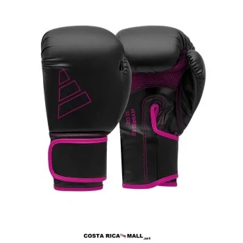 Guantes de Boxeo ADIDAS HYBRID 80 AD-IH80 para entrenamiento y sparring. Color Negro con Rosado
