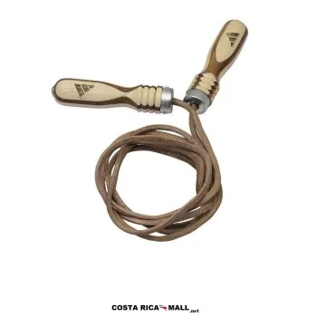 Soga para saltar ADIDAS AD-IJRW01 de cuero con manijas de madera para cardio y boxeo