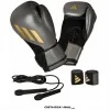 Kit de boxeo ADIDAS AD-IKITW con guantes, vendas y soga para entrenamiento completo. Color Gris