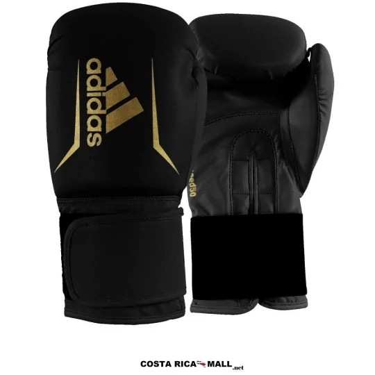 Guantes de boxeo ADIDAS SPEED 50 AD-ISBG50 para entrenamiento de velocidad y saco. Color Negro con Dorado
