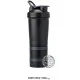 Botella ProStak 22oz Blender Bottle con compartimentos para suplementos y mezcla de bebidas. Color Negro