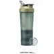 Botella ProStak 22oz Blender Bottle con compartimentos para suplementos y mezcla de bebidas. Color Verde