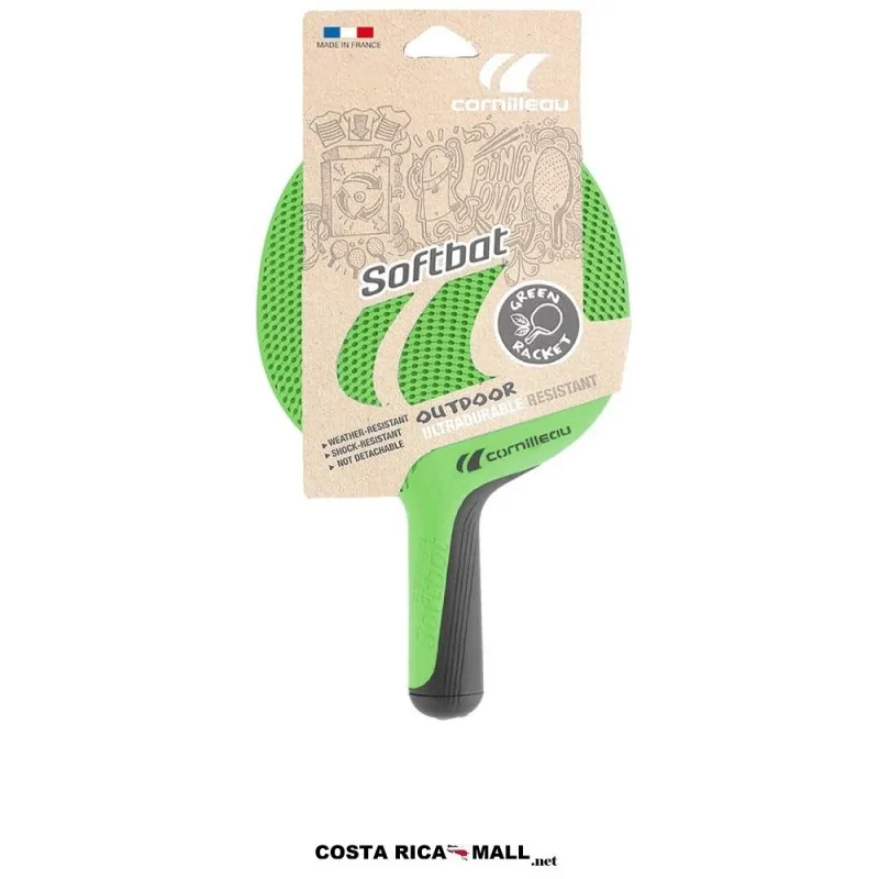 Raqueta de ping pong CORNILLEAU SOFTBAT outdoor para juego recreativo en exteriores. Color Verde