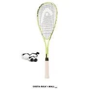 Set para squash HEAD Spark Team 214124 con raqueta, gafas protectoras y dos pelotas para iniciación deportiva.