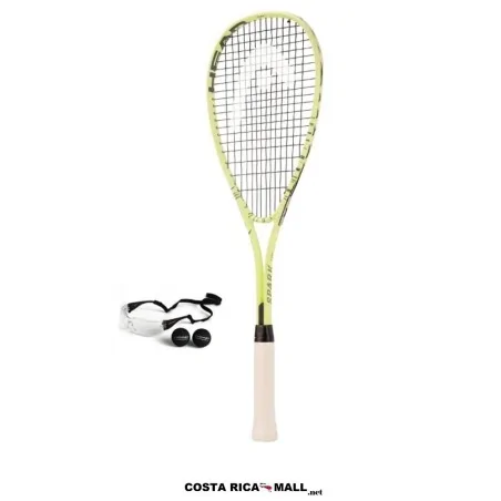 Set para squash HEAD Spark Team 214124 con raqueta, gafas protectoras y dos pelotas para iniciación deportiva.