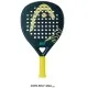 Pala de pádel HEAD BOLT forma lágrima, superficie de fibra de vidrio y diseño orientado a potencia y control. Azul con Amarillo