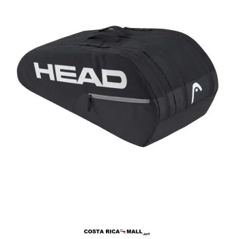 Bolso para raquetas HEAD RACQUET L con capacidad para 9 raquetas, tres compartimentos principales. Color Negro