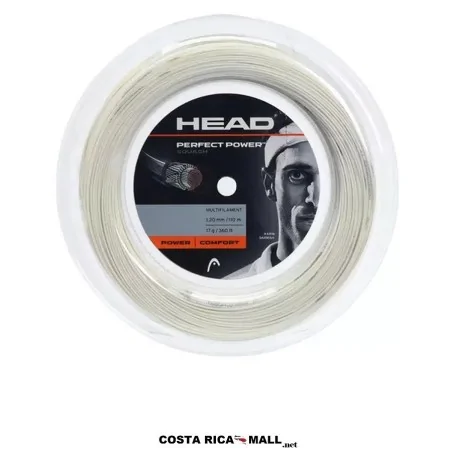 Cuerda de squash HEAD Perfect Power HE-281085 multifilamento de 1.25 mm diseñada para máxima potencia, sensación y durabilidad.