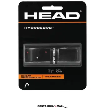 Grip para raqueta de tenis HEAD Hydrosorb con sistema Twin-Channel, alta absorción de sudor y comodidad. Color Negro