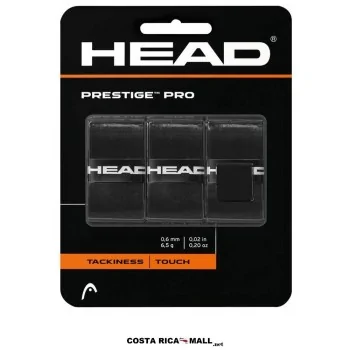 Overwrap para raqueta de tenis HEAD Prestige Pro 282009 con adherencia, absorción de humedad y mejor control. Color negro