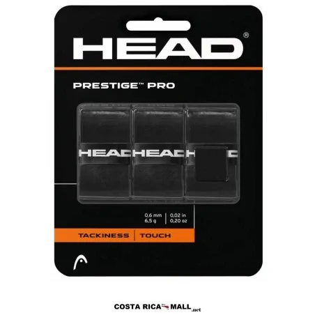 Overwrap para raqueta de tenis HEAD Prestige Pro 282009 con adherencia, absorción de humedad y mejor control. Color negro