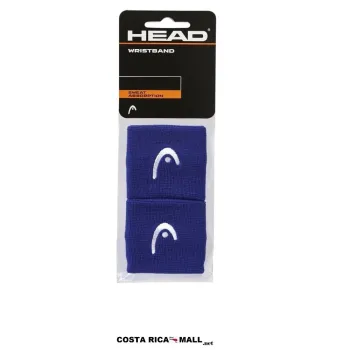 Muñequeras deportivas HEAD 2.5" con tejido absorbente, ajuste elástico y diseño cómodo para entrenamientos. Color Azul Rey