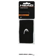 Muñequeras deportivas HEAD 5 pulgadas con tejido absorbente, ajuste elástico y gran capacidad. Color Negro