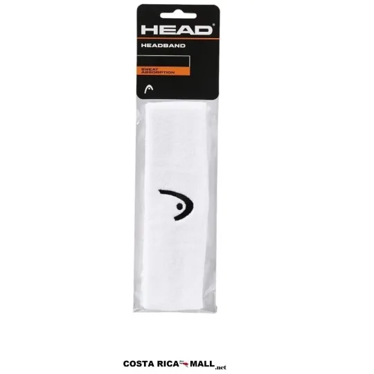 Cabecera deportiva HEAD 285080 con tejido absorbente, ajuste cómodo. Ideal para mantener el sudor. Color Blanco