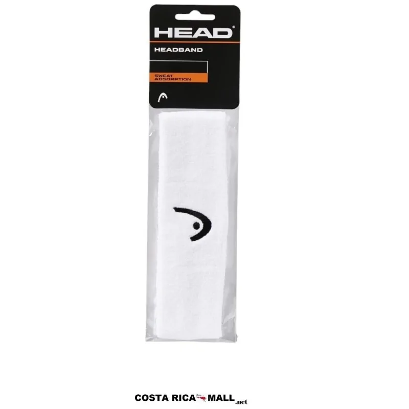 Cabecera deportiva HEAD 285080 con tejido absorbente, ajuste cómodo. Ideal para mantener el sudor. Color Blanco