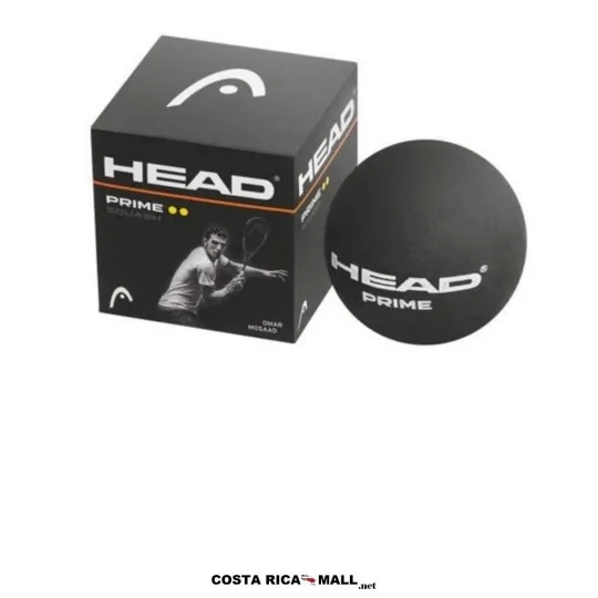 Bolas para squash HEAD Prime 287306 con doble punto amarillo, diseñada para ofrecer máximo control.