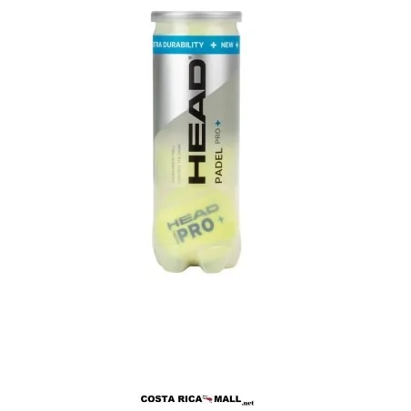 Bolas para pádel HEAD PRO+ 3B 540203 con núcleo de presión optimizado, fieltro de alta durabilidad.